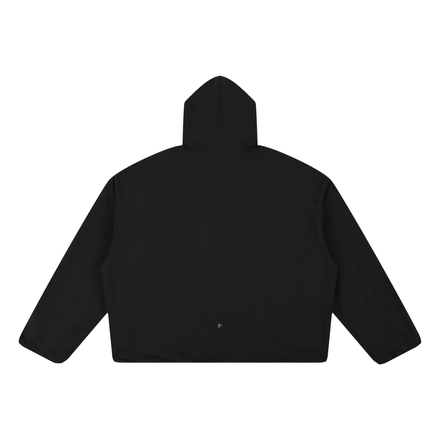 Boxy Gather-Hem "P" Hoodie